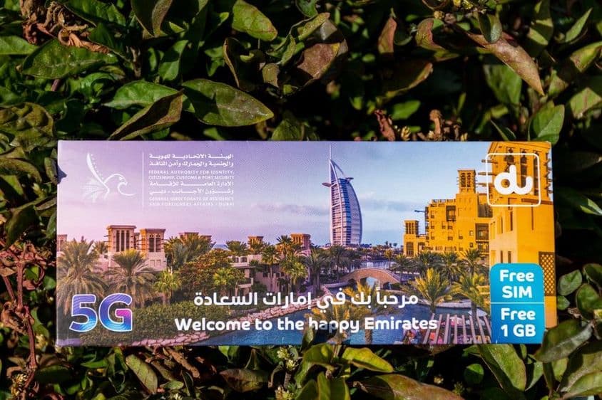 Pacote de cartão SIM para turistas em Dubai.