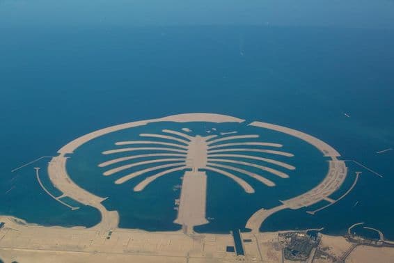 Ilha artificial Dubai Palm Jebel Ali.
