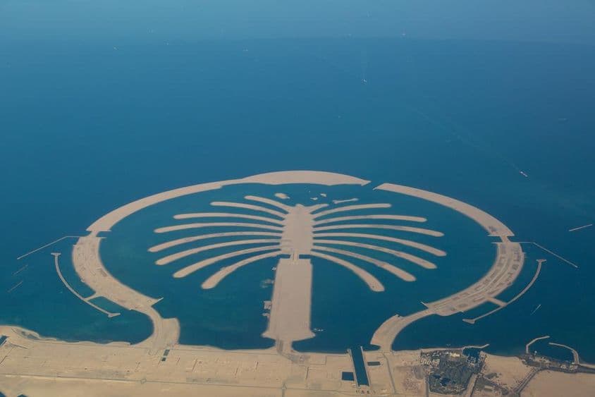 Ilha artificial Dubai Palm Jebel Ali.