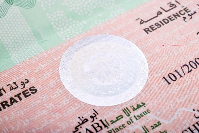 visto de residência Dubai