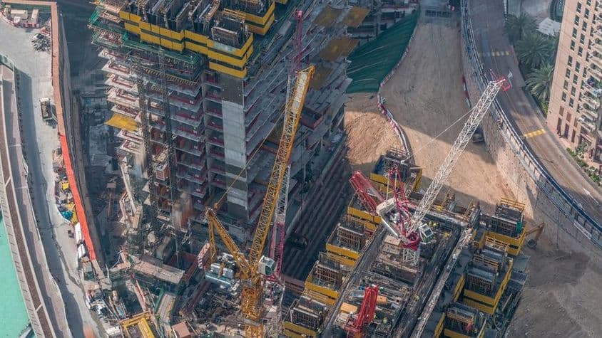 Edifício em construção em Dubai.