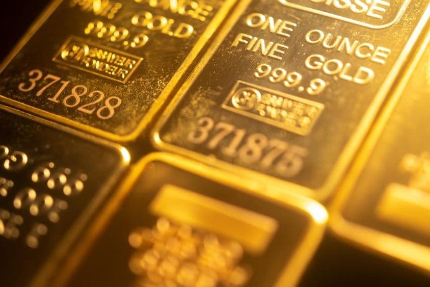 Barras de ouro para investimento de pureza 999,9.