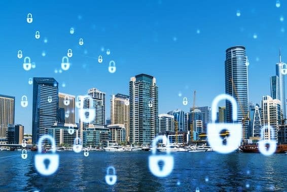 Centro empresarial de Dubai, projetado com cadeados.