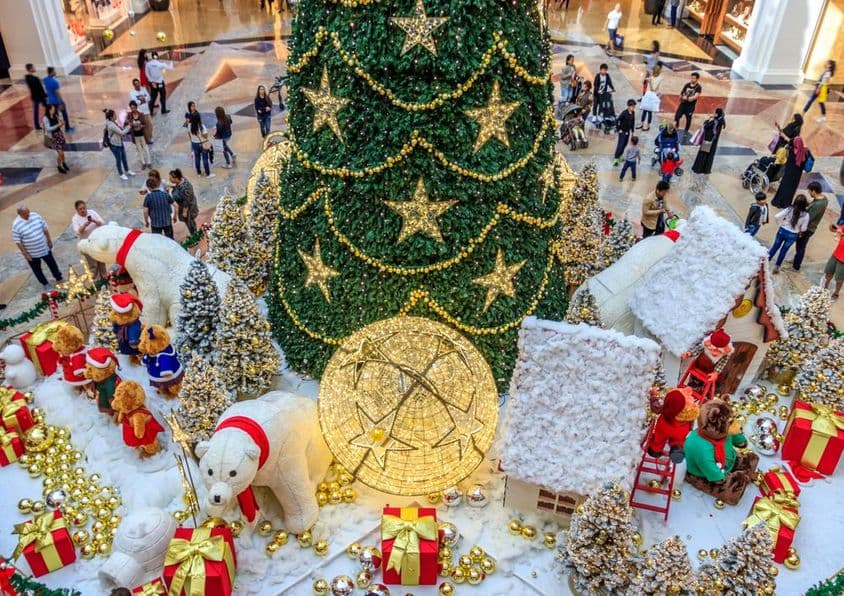 Visão de Natal no Mall of Emirates.