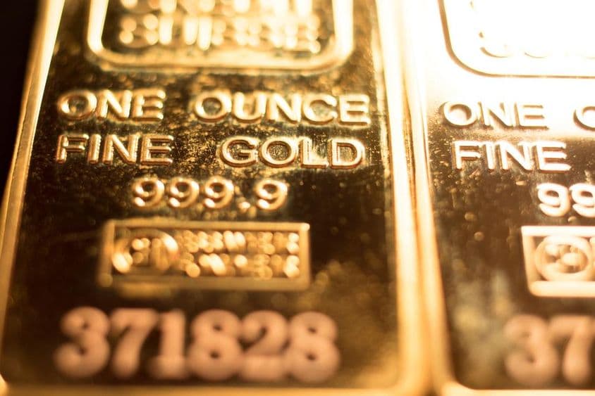 barras de ouro de pureza 999,9.