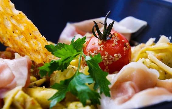 Conceito de comida mediterrânea.