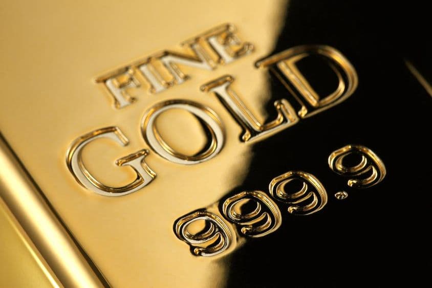 Ouro com pureza de 999,9.