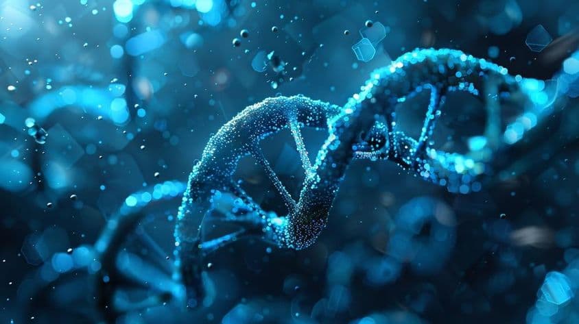 Estrutura molecular espiral do gene DNA.