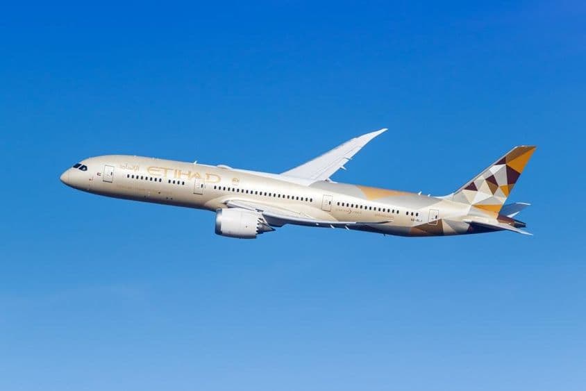 Avião Boeing 787-9 Dreamliner da Etihad Airways.