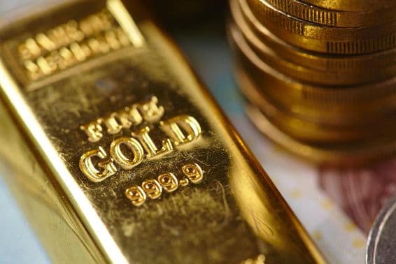 Ouro de investimento com pureza de 999,9.
