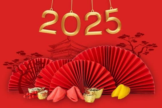 Ano Novo Chinês com decorações tradicionais chinesas.