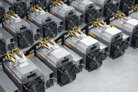 Máquina de mineração de criptomoeda Bitcoin.