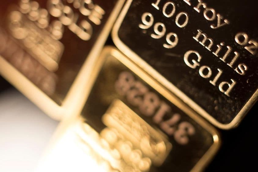 Ouro puro refinado 999,9 uma onça metal precioso não cunhado.