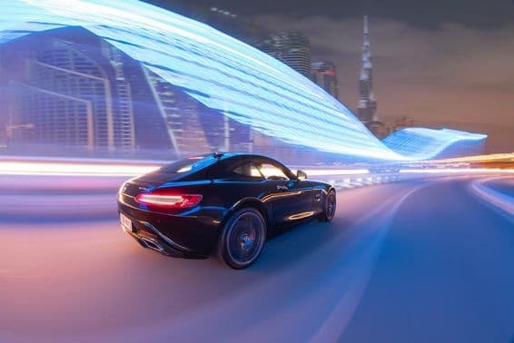 Representação da traseira de um carro Audi R8.