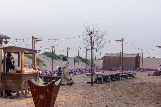 Campo de deserto Al Khayma em Dubai.