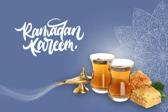Cartão de felicitações para a celebração do Ramadã.