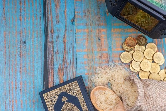 Zakat como forma de obrigação religiosa em esmolas.