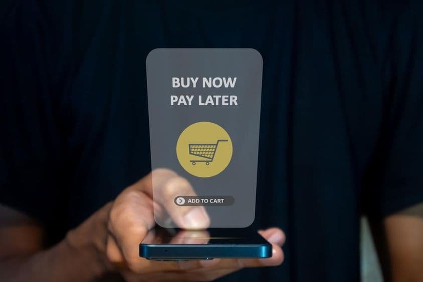 Compra online com opção de pagar depois.
