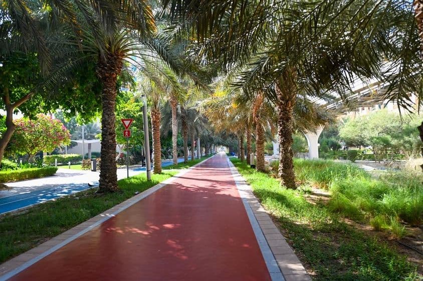 Dubai, Emirados Árabes Unidos, Parque Etihad em Palm Jumeirah.
