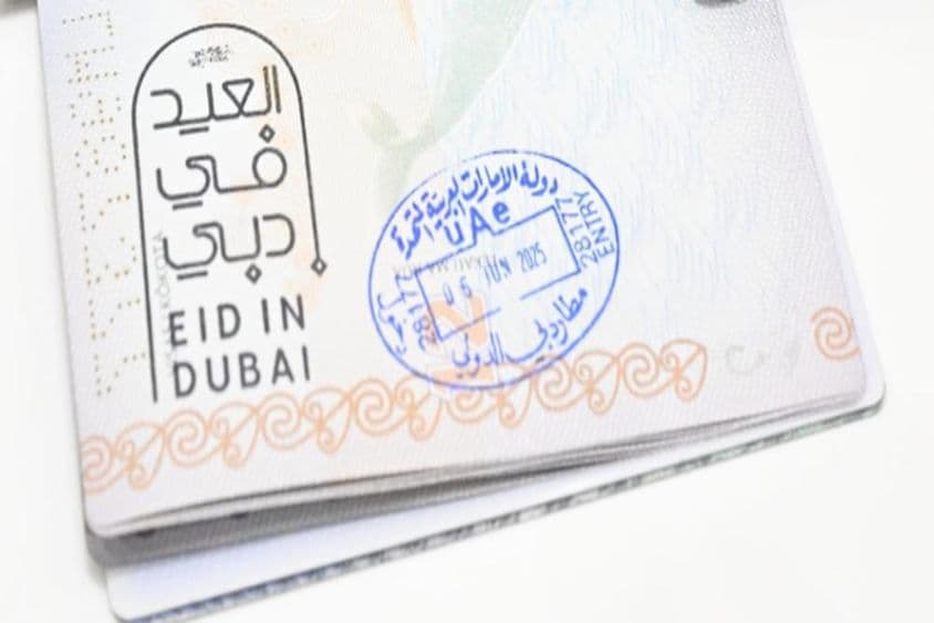 Carimbo de passaporte de Dubai.
