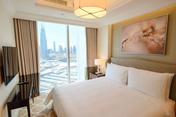 Quarto no Address Dubai Downtown Residence.