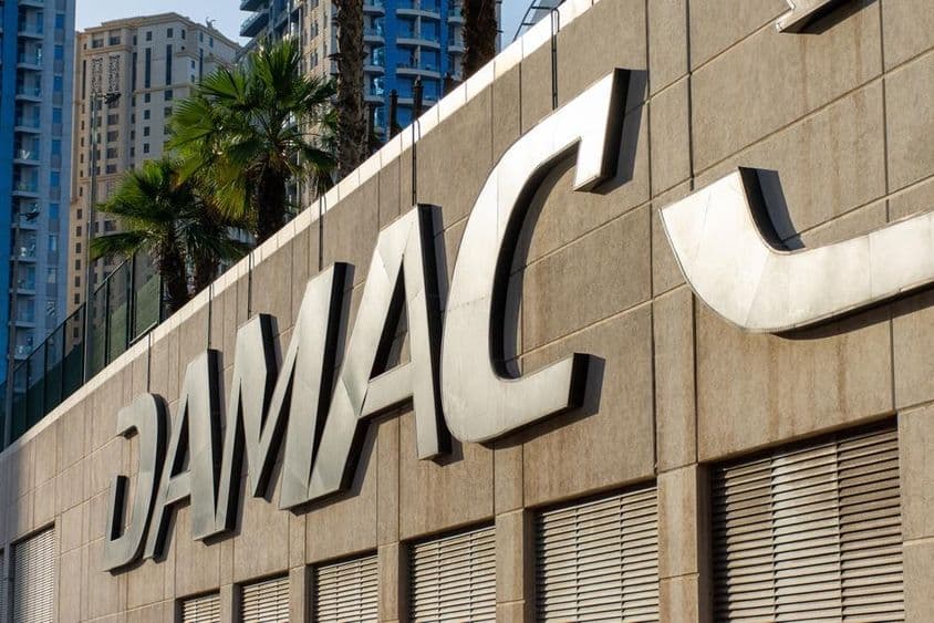 Logotipo da Damac Properties, um famoso desenvolvedor imobiliário dos EAU.