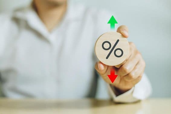 Mudança percentual do PIB desenhada à mão com porcentagens.