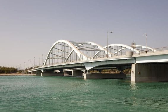 Ponte Al Maqta em Abu Dhabi, Emirados Árabes Unidos.