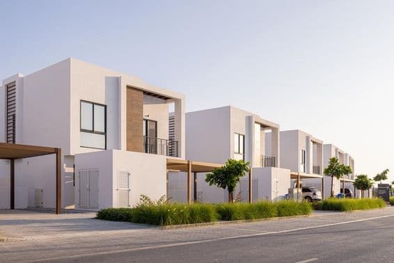 Casas geminadas modernas em Dubai.