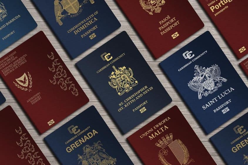 Passaportes de Malta, Kitts e Nevis, Portugal, Chipre, Dominica, Montenegro, Santa Lúcia, Granada.