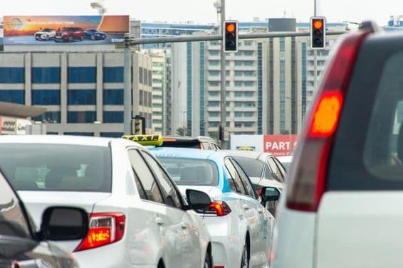 Engarrafamento na cidade de Dubai.