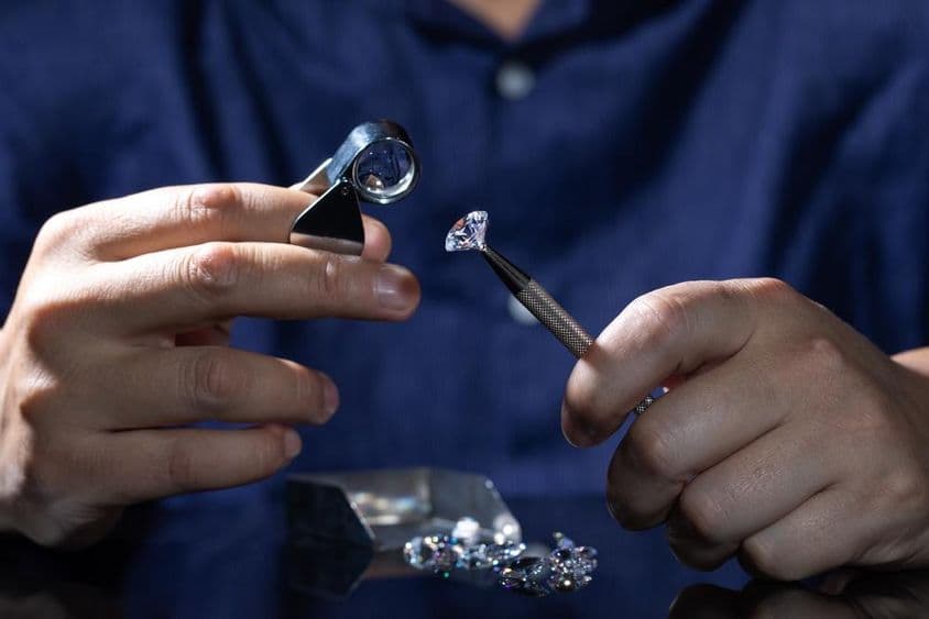 Diamantes naturais de perto.