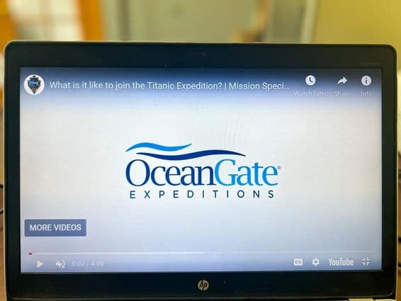 O logotipo da Oceangate Expedition no site da Oceangate.