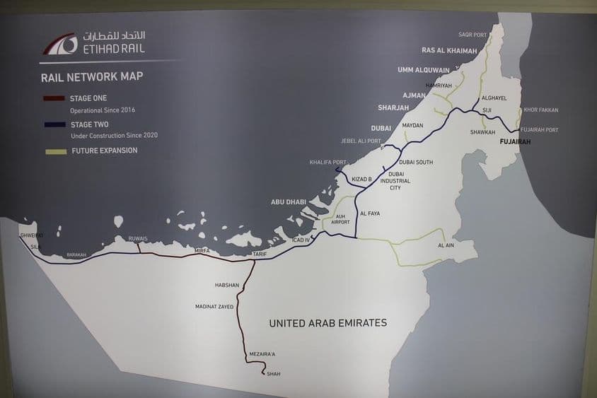 Mapa do Etihad Rail.