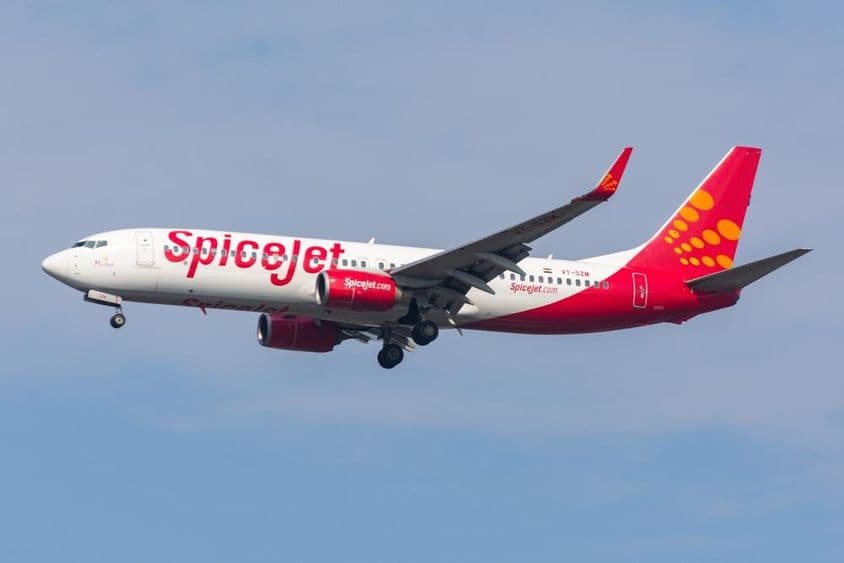 Uma aeronave Boeing 737-800 da SpiceJet.