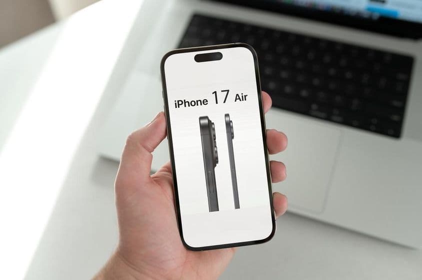 iPhone 17 Air exibido em uma tela de telefone.