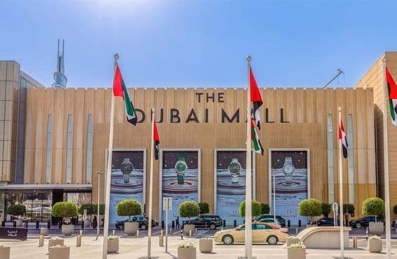 Entrada do centro de compras Dubai Mall.