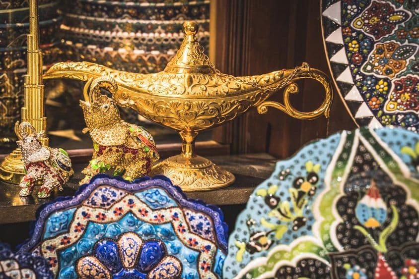 Mercado de Ouro Árabe no Antigo Dubai.