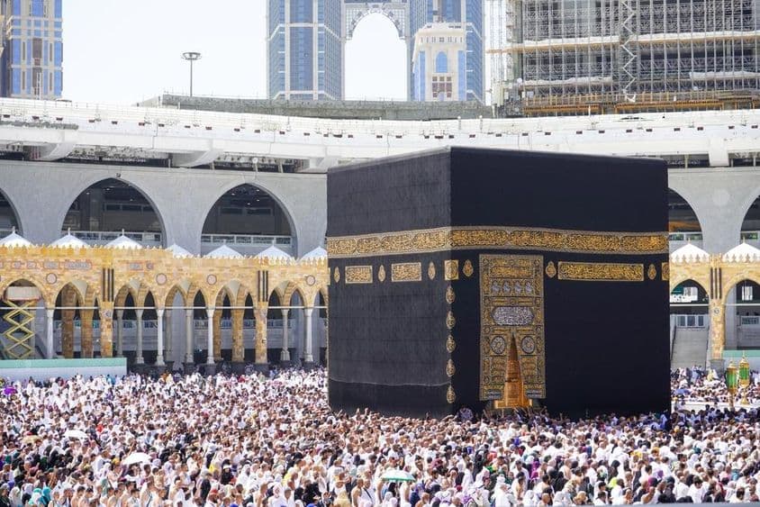 Meca, Arábia Saudita com a Kaaba.