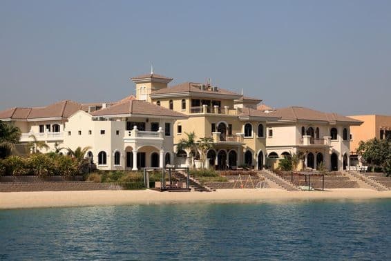 Vilas à beira-mar em Palm Jumeirah em Dubai.