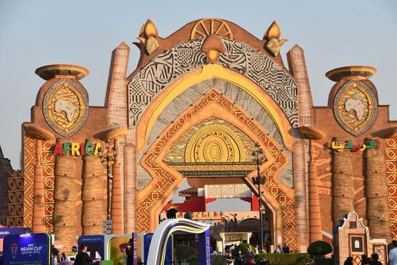 Pavilhão Africano na Global Village, Dubai, Emirados Árabes Unidos.