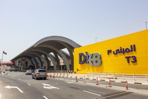Terminal 3 do Aeroporto Internacional de Dubai (DXB).