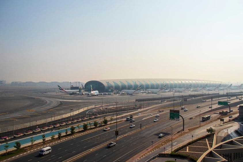 Vista do Aeroporto Internacional de Dubai.