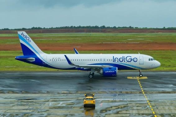Um avião Airbus A320 da companhia aérea IndiGo.