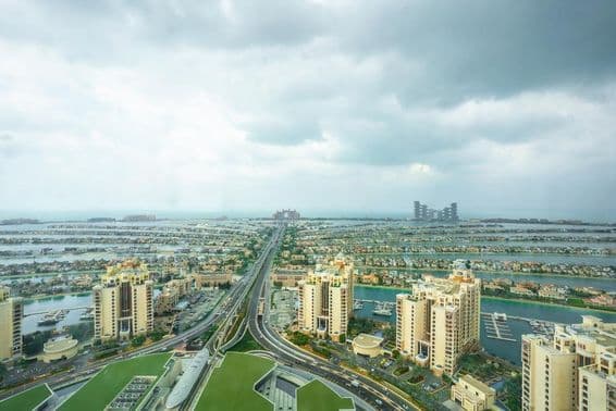 Vista Aérea Diurna de Palm Jumeirah.