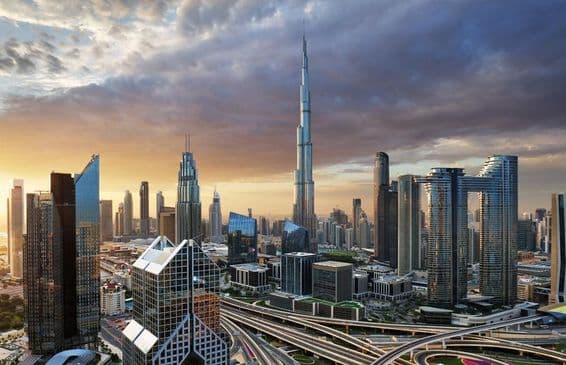 Emirados, panorâmica de Dubai.