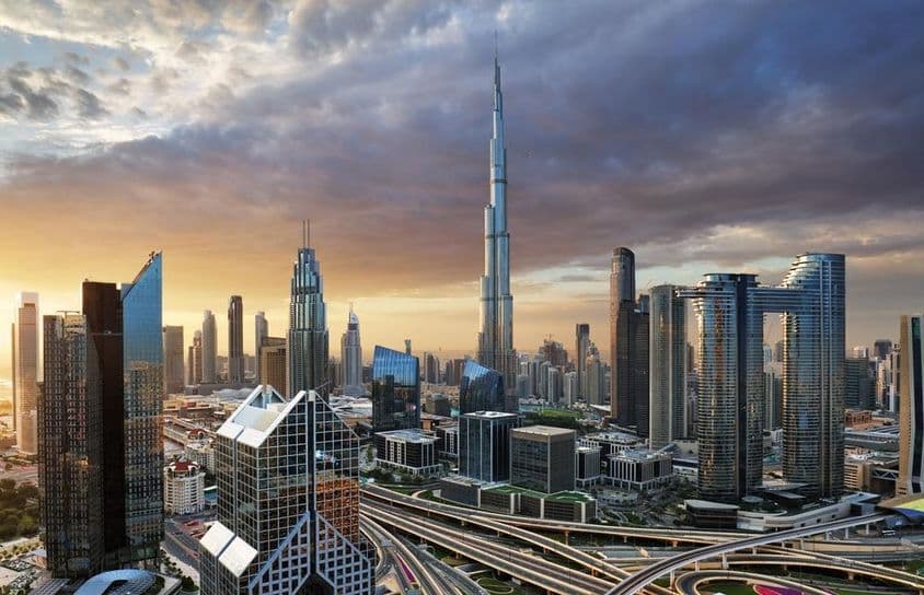 Emirados, panorâmica de Dubai.