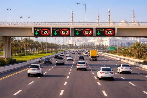 Mudanças nos limites de velocidade em Abu Dhabi.