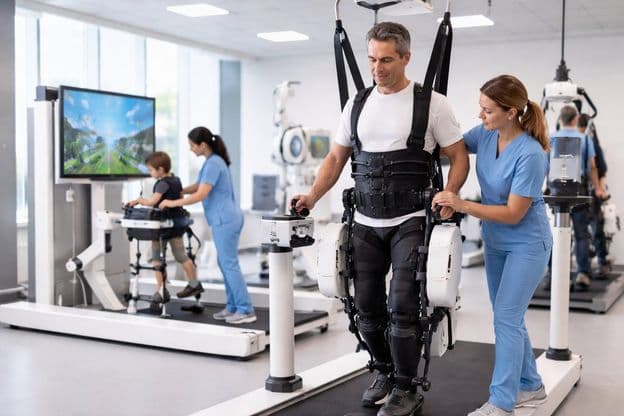 Cura com assistência robótica.