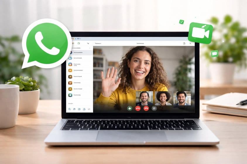 Tela de videochamada do WhatsApp Web